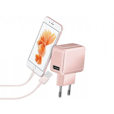 Chargeur de voyage Gold Collection avec port USB 1 mAh Rose Gold