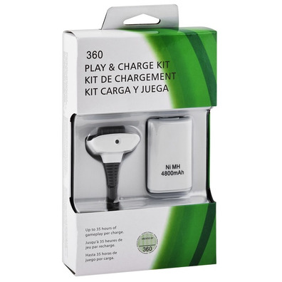 Play & Charge Kit for Xbox 360 White (Unofficial)