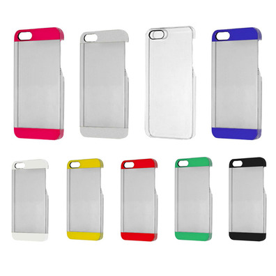 Transparent Plastic Case for iPhone 5/5S Noir / Vert