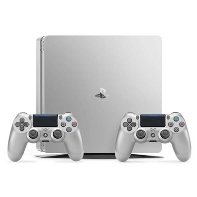 Playstation 4 Slim (500 GB) + 2 Dualshock 4 V2 Silver