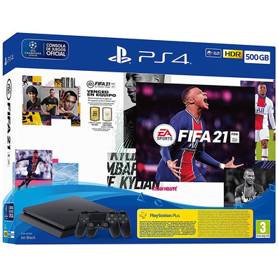 Consola Playstation 4 Slim (500 Go) + FIFA 21 + 2 Dualshock 4