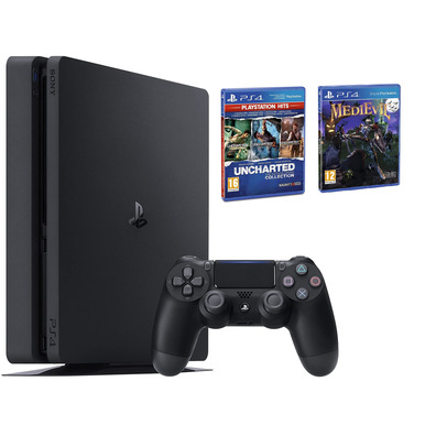 Consola PS4 Slim 1 To + Uncharted: The Nathan Drake Collection + Medievil