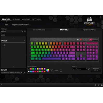 Clavier Corsair K70 Lux RGB Led Cherry Mx Brown (espagnol)