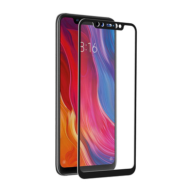 Verre trempé Xiaomi Mi 8 avec Cadre Noir