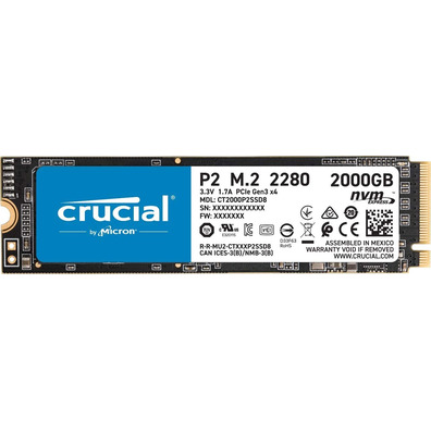 Disco Duro SSD Crucial 2TB P2 PCIE M. 2 2280SS