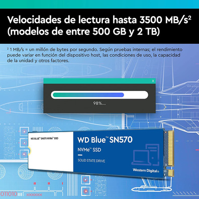 Disco Duro Western Digital Blue SN570 250 Go M2 SSD PCIE3 NVME