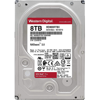 Disco Duro Western Digital WD8003FFBX 8To SATA 600 Red Pro