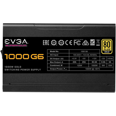 Fuente de Alimentación EVGA 1000 G6 Supernova/1000W 80 Plus Or