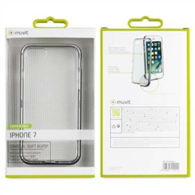 Cristal Soft Bump noir iPhone 7 cas Muvit