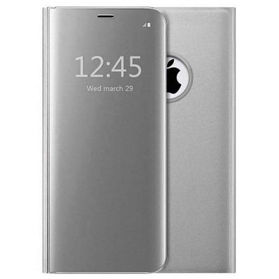 Type de livre Mirror Case pour iPhone 7/8 Argent