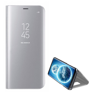 Couverture de miroir de livre - Samsung Galaxy S9 Argent