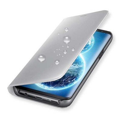 Couverture de miroir de livre - Samsung Galaxy S9 Argent