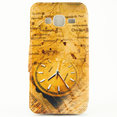 Case de livre de Samsung J3 2016 horloge de carte