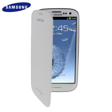 Flip Cover Case for Samsung Galaxy S3 Blanc