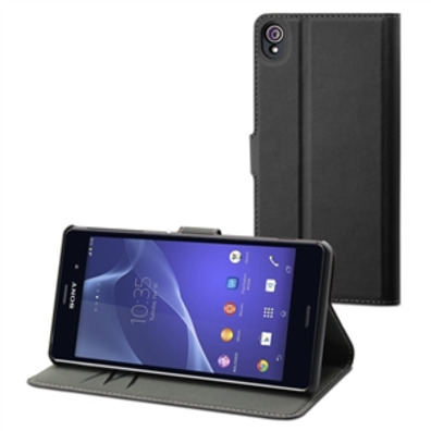 Wallet Case noir Folio Sony Xperia z3 fait pour Xperia