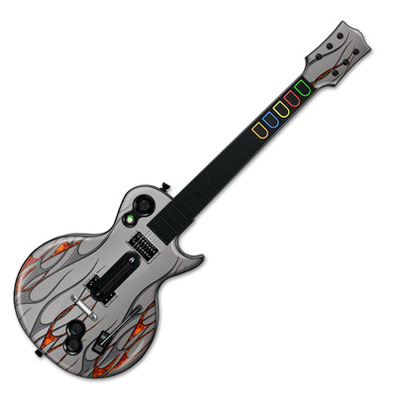 Skin Dual Flames Guitar Hero III Wii