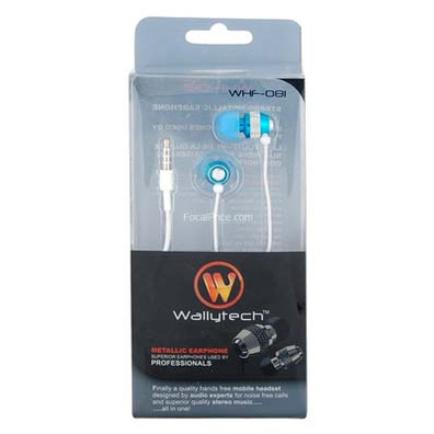 Metallic Stereo In-ear Earphone with Microphone (Blue) - iPhone