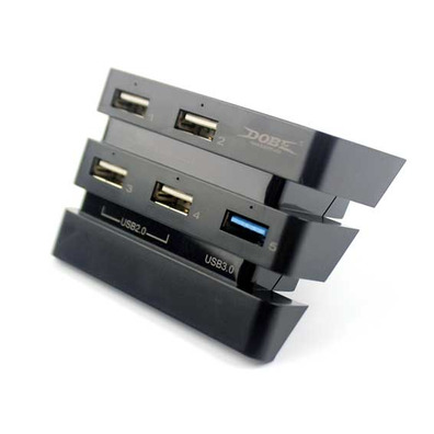 2 to 5 port (2.0 3.0) USB HUB Adapter PS4 Pro (Dobe) Noire