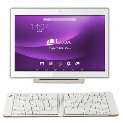 Leotec Mini Bluetooth clavier plegable avec batterie blanche