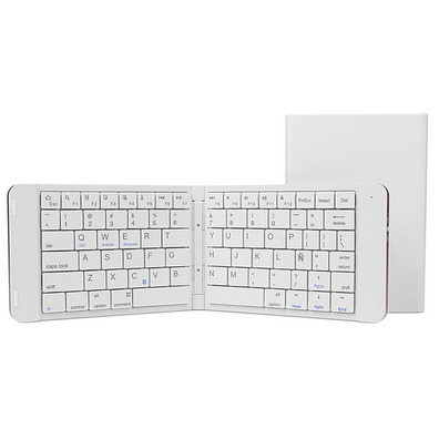 Leotec Mini Bluetooth clavier plegable avec batterie blanche