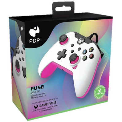 Mando PDP Wired Controller White Pink + 1 Mes Gamepass Xbox Series / Xbox One/PC