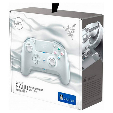 Contrôle de la Razer Raiju Édition du Tournoi de Mercure Blanc PC/PS4