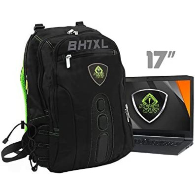 Mochila Portátil 17''Keep Out BK7GXL Negro / Verde