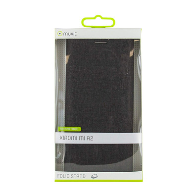 Muvit Folio Xiaomi Mi A2 Stand   Titulaire De La Carte Noire