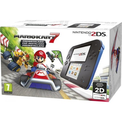 Nintendo 2DS Bleu/Noir + Mario Kart 7