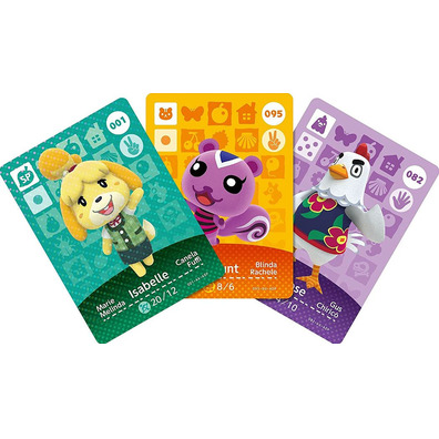 Pack 3 Tarjetas Amiibo Animal Crossing (Serie 1)