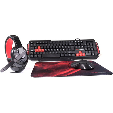 Pack Mars Gaming MRCP1 (Teclado + Ratón + Auriculares + Alfombrilla)