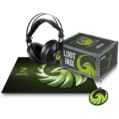 Pack MSI Loot Box AMD 7nm (Auriculares + Alfombrilla + Llavero)