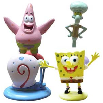 Pack 4 figures (Sponge Bob, Patrick Star, Squidward Tentacles &