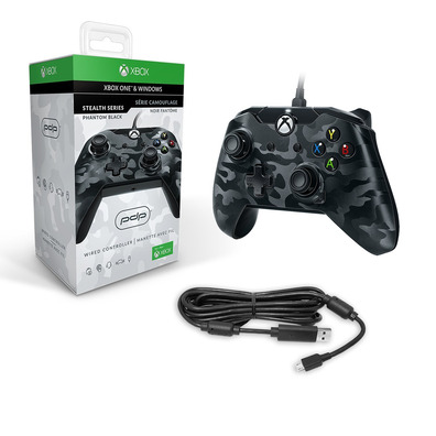 Commande Pdp avec câble officiel Phantom Black (xbox one / PC)