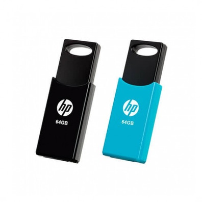 Pendrive HP V212W Pack 2 Unidades Negro / Azul 64 Go USB 2.0