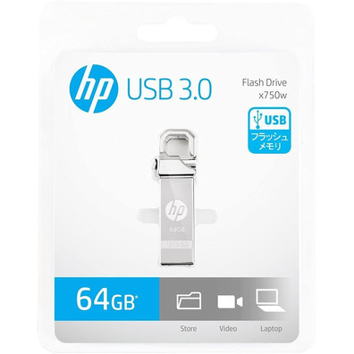 Pendrive HP X750W USB 3,1 64 Go Plata