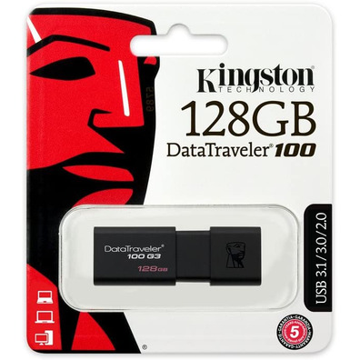 Pendrive Kingston DT100 G3 128 Go USB 3.0 Negro