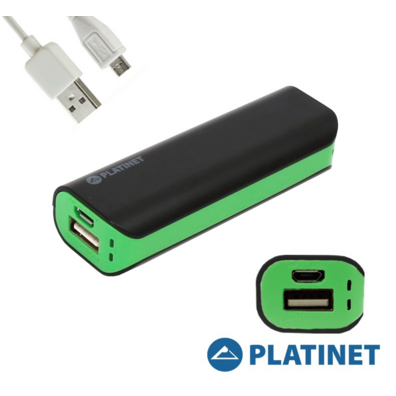 BANQUE DE POUVOIR PLATINET 4400mAh 5V 1A + LINT.NEG-VERDE