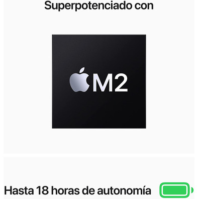 Portátil Apple Macbook Air 13 MBA 2022 Midnight M2/16GB/256GB/GPU 8C/13.6''