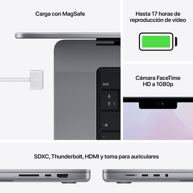 Portátil Apple Macbook Pro 14''2021 M1 Pro / 32GB/512GB SSD/GPU 16C/14''Space Gray
