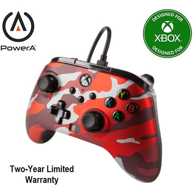 Power A Enhanced Wired Controller Metallic Camo Red (Xbox One / Xbox Series X/S)