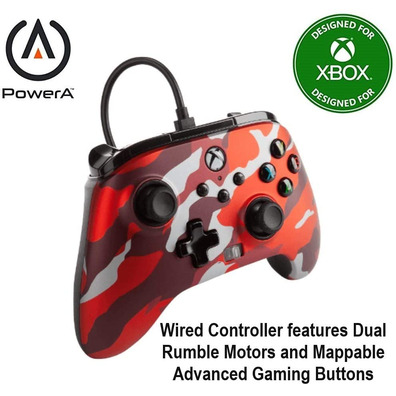 Power A Enhanced Wired Controller Metallic Camo Red (Xbox One / Xbox Series X/S)