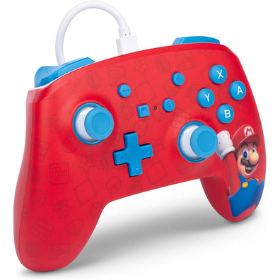 Power A Enhanced Wired Controller Woo-Hoo ! Mario (Rouge)