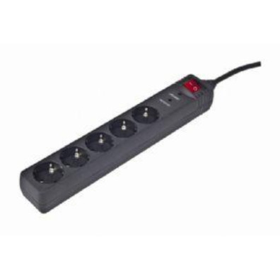 Gembird SPG5-C-15 – 5 Reglet Tomas avec protection contre la surtension
