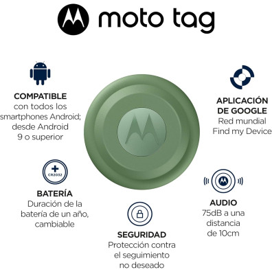 GPS Tracker Motorola Moto Tag 2.0 Pack 4 Bleu et Vert