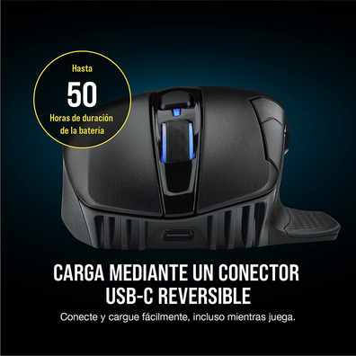 Ratón Corsair Dark Core RGB RF sans fil + Bluetooth Óptico 18000DPI