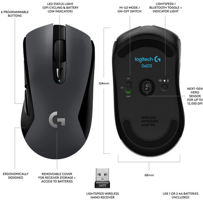 Ratón Gaming Inalámbrico Logitech G603