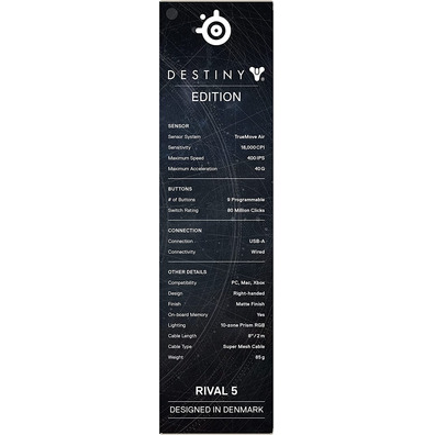 Ratón Steelseries Rival 5 Destiny 2 Edition 18000 DPI