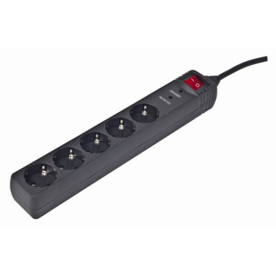 Gembird SPG5-C-10 – 5 Reglet Tomas avec protection anti-crête