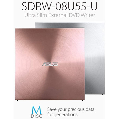 Regrabadora Externa Asus SDRW-08U5S-U Ultra Slim Rose